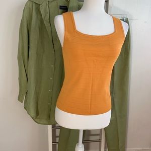 Joseph A. Burnt Orange Textured Tank Top